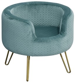 Canapea pentru pentru mini caini si pisici cu 4 picioare metalice aurii, catifea, 41,5x41,5x36,5cm PawHut | Aosom RO