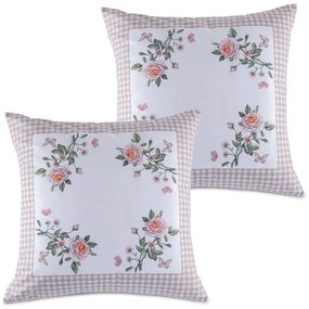Set de 2 fețe pernuțe TRANDAFIRI ÎNFLOREȘTE 40 x 40 cm