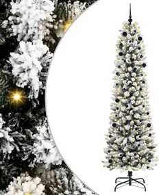 vidaXL Brad de Crăciun artificial Alb 240 cm PVC și metal și plastic