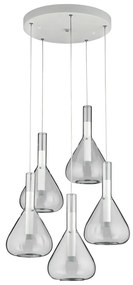 Lustră albă LED cu abajur din sticlă ø 55 cm Cipera – CINQUE