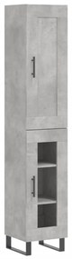 3200413 vidaXL Dulap înalt, gri beton, 34,5x34x180 cm, lemn prelucrat