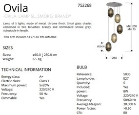 Lustra cu 5 Pendule design modern decorativ Ovila SV-752268