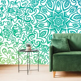 Tapet autoadeziv Mandala albastru-verde