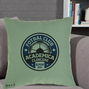 Perna Personalizata Academica Clinceni Fotbal Club, 40x40 cm, Verde, Husa Detasabila, Perna Inclusa, BEKZ®