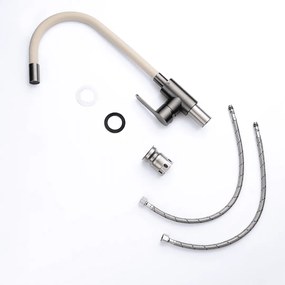 Baterie bucătărie cu pipă flexibilă - 260 oțel inoxidabil Grafit P14A