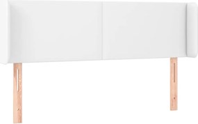vidaXL Tăblie de pat cu aripioare alb 147x16x78/88 cm piele ecologică