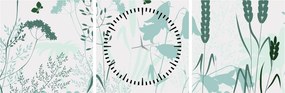 Tablou - Vector pajiște (cu ceas) (90x30 cm)