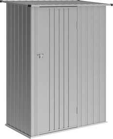 Outsunny Șopron de Grădină 1,07m² din Oțel Galvanizat, Depozit pentru Unelte cu Ușă Blocabilă și Acoperiș Înclinat, 142x86x189 cm, Argintiu | Aosom Romania