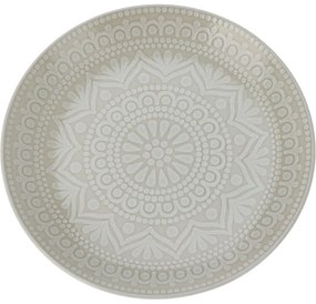 Farfurie întinsă din gresie Ethnic, diametru 27 cm, bej