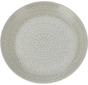 Farfurie întinsă din gresie Ethnic, diametru 27 cm, bej