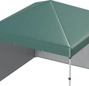 Outsunny Pavilion pliabil, 2 pereți laterali, reglabil pe înălțime, cu husă de transport, cadru din oțel rezistent la rugină, 3 x 3 m, Verde | Aosom Romania