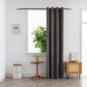 Draperie opaca DUNES VELVET 140x250 cm, gri inchis Agatat: Inele metalice
