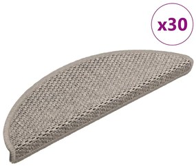 vidaXL Covorașe scări autoadezive 30 buc argintiu 56x17x3 aspect sisal