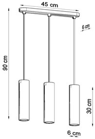 Sollux SL.0655 - Lustr LUVO 3xGU10/40W/230V beton/negru pe cablu