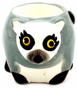 Suport ou din ceramică lemur gri