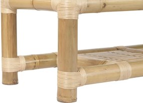 Set lounge exterior din bambus și rattan cu canapea, 2 fotolii și măsuță, „Bali”
