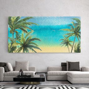 Tablou Canvas, 100x200cm, Dormitor si Living, Peisaje, Plaje, Coconut Palms Paint