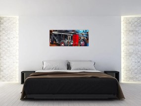 Tablou cu mașina veteran (120x50 cm)