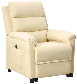 3098266 vidaXL Fotoliu cu ridicare, crem, material textil