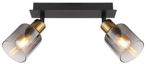 Aplica 2L design modern Hollsy negru, auriu