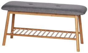 Pantofar gri/maro cu bancă din bambus Bahari – Wenko