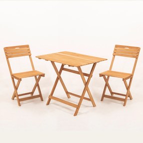 Set masă scaune de grădină (3 buc) Tabitha (natural + crem). 1083013