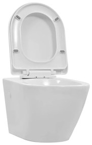 Vas WC suspendat fara rama, alb, ceramica Alb