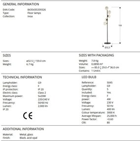 Lampadar/Lampa de podea design modern Inoa negru/alb