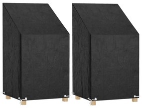 vidaXL Huse scaun grădină 2 buc, 8 ocheți 65x65x80/120 cm polietilenă