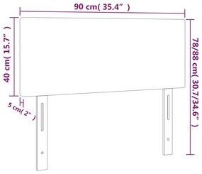 Tablie de pat cu LED, albastru, 90x5x78 88 cm, textil 1, Albastru, 90 x 5 x 78 88 cm