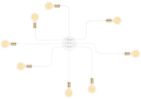 Lustră aplicată TRUVA, 8x E27, 40W, 230V, alb/auriu