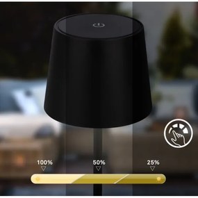 Lampă LED dimabilă de masă Briloner 7423015 LED/2,6W/5V IP44 negru