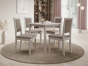 Scaun tapitat, din lemn, Nola XIII, ADRK Furniture (Culoare: Alb / Opium 85)