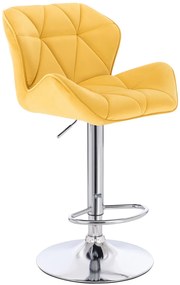 HR111W Scaun Galbenă Velur Bază Cromata