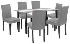 Set de masă Cadiz 6+1 negru-gri