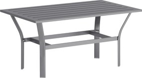 Outsunny Măsuță laterală din metal masă de balcon cu design cu lamele rezistentă la intemperii masă de cafea pentru grădină 91,5 x 55 x 45 cm Gri închis | Aosom Romania