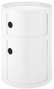 Măsuță cu spațiu de depozitare Componibili 4931, albă, modulară - Kartell