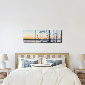 Tablou - Plimbare cu barca, aquarel (cu ceas) (90x30 cm)