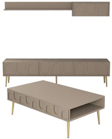 Set mobilier living Lyantela (tmavoBej + Auriu). 1107142