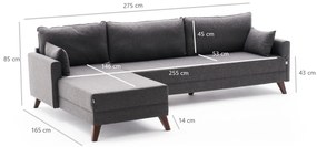 Canapea extensibilă Bellina 1 (antracit) (S). 1063018