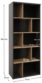 Bibliotecă ADAPO 02, antracit