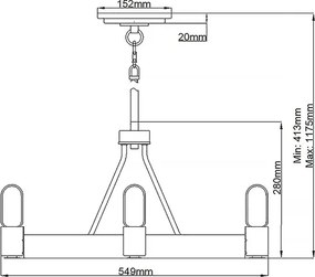 Quintiesse QN-SILAS-4P-DZ - Lustră cu tijă SILAS 4xE27/60W/230V, negru/auriu