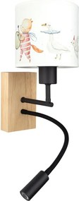 Brilagi - Lampă LED flexibilă BOBO WOOD 1xE27/25W/230V + LED/3W stejar/negru/alb/imprimeu animal.
