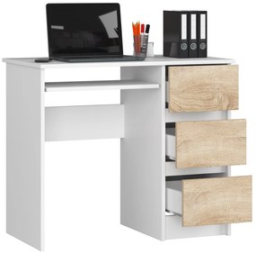 Masă PC Benicio (alb + stejar sonoma) (D). 1068994