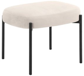 Fotoliu cu taburet crem cu tapițerie din catifea Jerry – Støraa