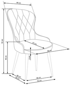 Scaun de bucaterie Rilla, gri/negru