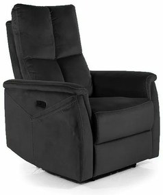 Fotoliu recliner cu functie de masaj Neptun M velvet negru Blu19