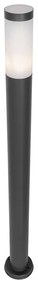 Lampă modernă de stâlp pentru exterior gri închis cu opal 110 cm IP44 - Rox
