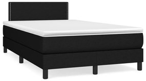 vidaXL Pat box spring cu saltea, negru, 120x190 cm, catifea