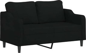 vidaXL Canapea cu 2 locuri, negru, 140 cm, material textil
